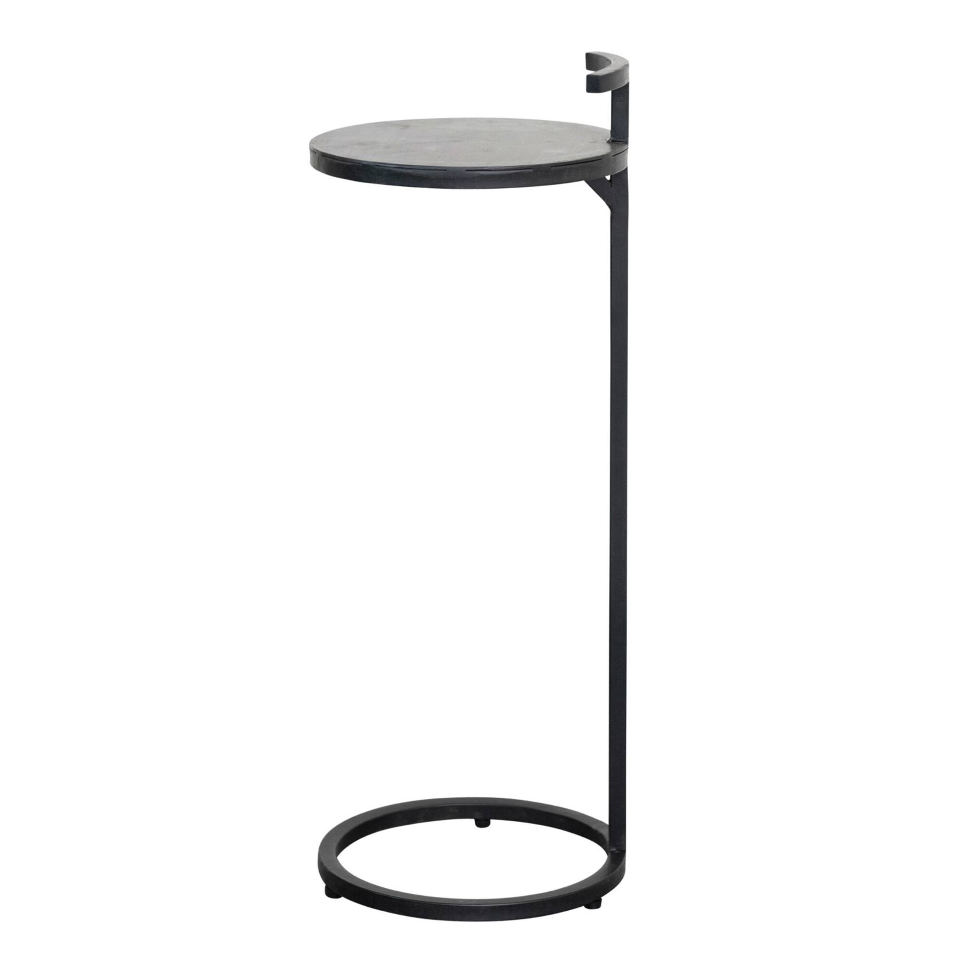 Hello Honey® 2ft. Round Matte Black Metal Table with Handle